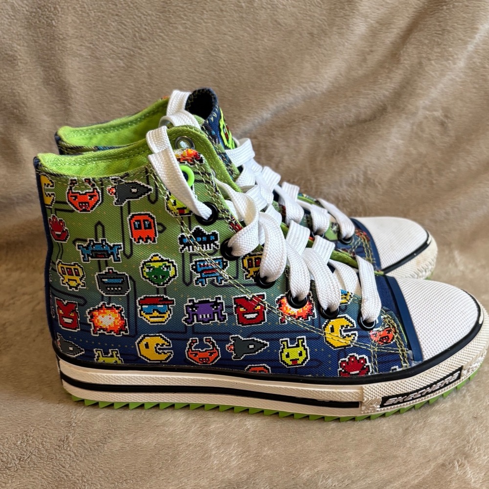 Skechers Kids 93793L Pixel Arcade Video Game High Top Sneakers Blue Multi 13.5